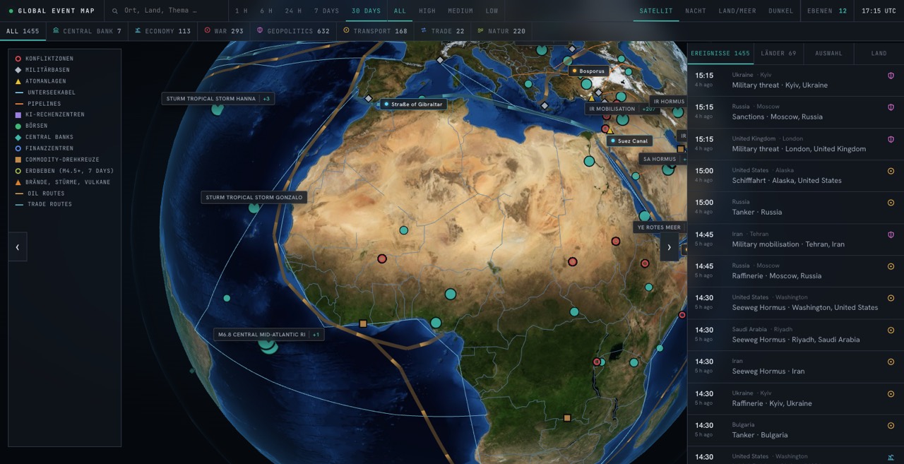 Globe with events